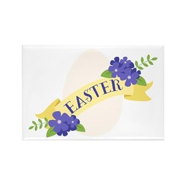 CafePress Easter Flower Banner Magnets Rectangle Magnet, 3"x2" Refrigerator Magnet