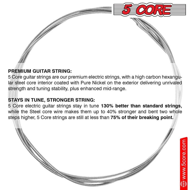5 Core Electric Guitar Strings for 6 String Guitars Nickel