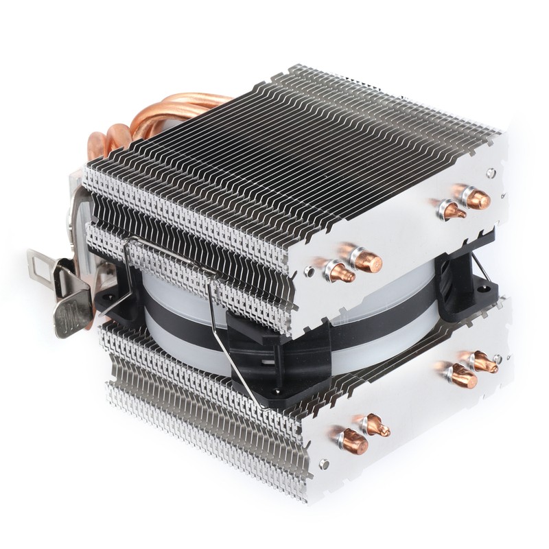 CPU Air Cooler Dual Tower 4 Heatpipes LED Light CPU