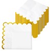 200 PCS Scalloped Cocktail Napkins with Gold Foil Edge Disposable