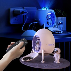 Astronaut Lander Galaxy Star Projector Night Light, Bluetooth Speaker Remote Control Lander Space Nebula Ceiling LED Lamp Bedroom Decor