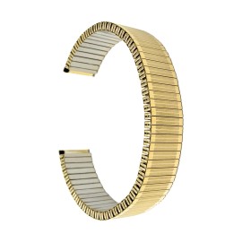 Bandini 16mm Womens Steel Stretch Watch Band, Expansion Watch Strap, Silver Gold - Gold