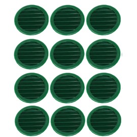 2" Round Green or Tan Plastic Louver Soffit Air Vent Reptile Screen Grille Cover (12, Green)