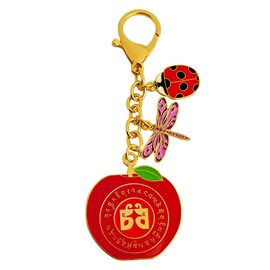 2025 Feng Shui Harmony Fruit With Ladybug & Dragonfly Keychain Red Dragonfly Ladybug Keychain