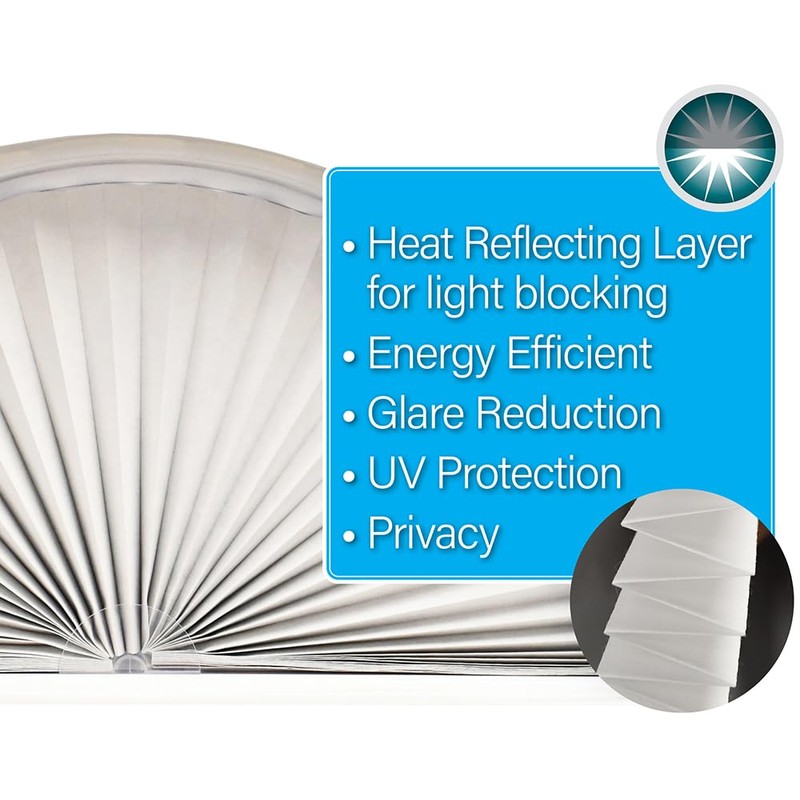 Redi Shade No Tools Original Arch Light Blocking Pleated Fabric