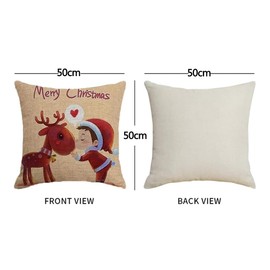 Anyingkai Set of 4 Christmas Cushion Covers, 50 x 50 cm, Christmas Cushion Covers, Christmas Decorative Cushion Covers, Christmas Cushion Covers, Christmas Pillow Covers