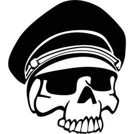 Skull Military Car Bumper Sticker Decal 4" x 5"