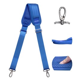 UOZL 59 Inch Bag Shoulder Straps, Two Way Independently Adjustable Buckle Replacement Straps with Thick Fixed Shoulder Pad for Laptop,Messenger,Tool Bag,Blue