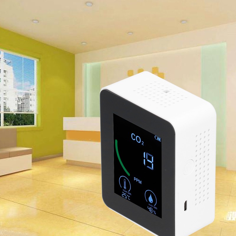 Air Quality Detector Digital USB Charging Carbon Dioxide Monitor Temperature