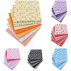 7Pcs Purple Cotton Craft Fabric Bundle Squares Patchwork, DIY Sewing
