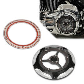 5 Holes Clarity Derby Cover for Harley Big Twin Softail Fatboy Heritage Slim Street Road King Electra Glide FLHX FXDL Dyna Low Rider 1999-2015(Contrast Cut)