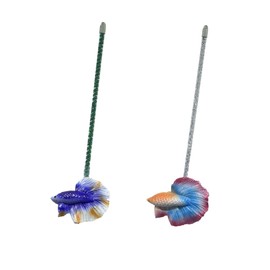 Khanoqq Interactive Betta Fish Flare Stick Toy for Tanks - Simulated Betta Training Teasing Toy for Color Grow and Good Behavior