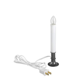 Xodus Innovations AC1180 Electric Plug-in 8.25 inch Flameless Window Candle with Dusk to Dawn Light Sensor Timer, Nickel Colored Base
