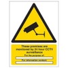 V Safety Warning Security - Monitored By 24 CCTV For