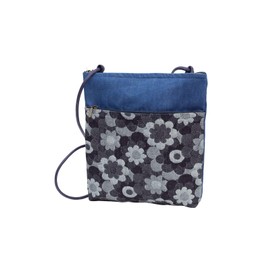 Creare Kiki DJ-111m Women's Pochette, Diagonal, Small, Lightweight, Made in Japan, Okayama Denim, Lightweight Mini Shoulder Bag, 2 Zippers, Mother's Day, Mom, Birthday, Present, navy/blue, 1 pc
