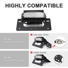 Xitomer Motorcycle Fender Eliminators Fit for GSX-8S 2023-2025 / GSX-8R 2024-2025 Tail Tidy Compatible with GSX-8S 2025 GSX-8R License Plate Holder with Tail light/License Plate Light (Clear)