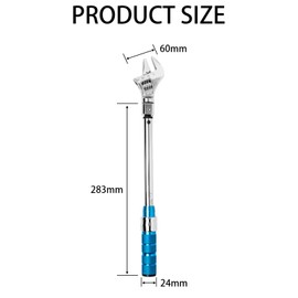 FTGear Adjustable Torque Wrench, 10-60 N.m Torque Wrench with 30mm Open End and 3/8 Drive Ratchet Interchangeable Head, Mini Split Torque Wrench for Mechanical Repair, E0B-YLV-6MK840