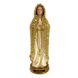 8" Inch Statue Rosa Mistica Mystic Rose Glitter Religious Figurine Estatua Virgen Maria Mary Imagen