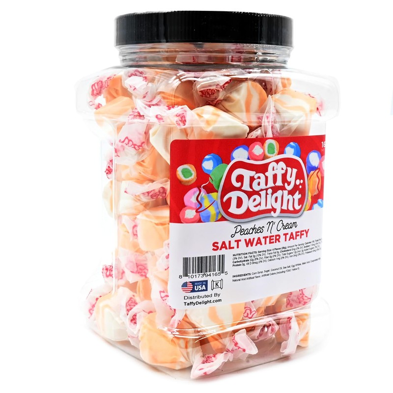 Taffy Delight Salt Water Taffy (16oz, Peaches n Cream)
