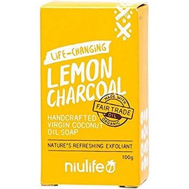Niulife Lemon Charcoal Organic Coconut Oil Soap 100 g