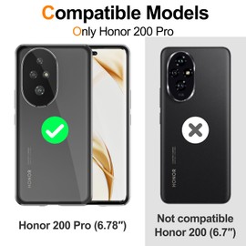 STARRYNOVA Privacy Case Compatible with Honor 200 Pro 5G, Front and Back Metal Magnetic Case, 360 Degree Protection with Anti-Peep Glass - Black