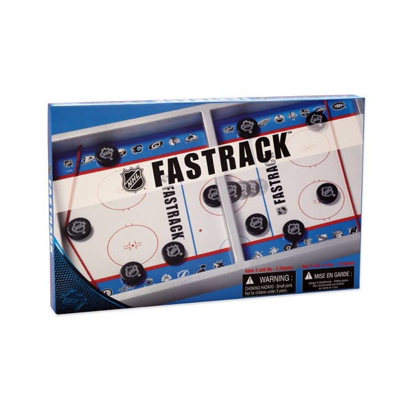 Blue Orange Fastrack NHL The Fast Action Dexterity Puck Sliding Hockey Game - Sporty Dexterity Wooden Ice Hockey 2 Player Game Games