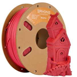 ERYONE Wood PLA Filament 3D Printer PLA Filament 1.75mm +/- 0.03mm, PLA Filament 1KG Cardboard Spool(2.2LBS), Red Wood