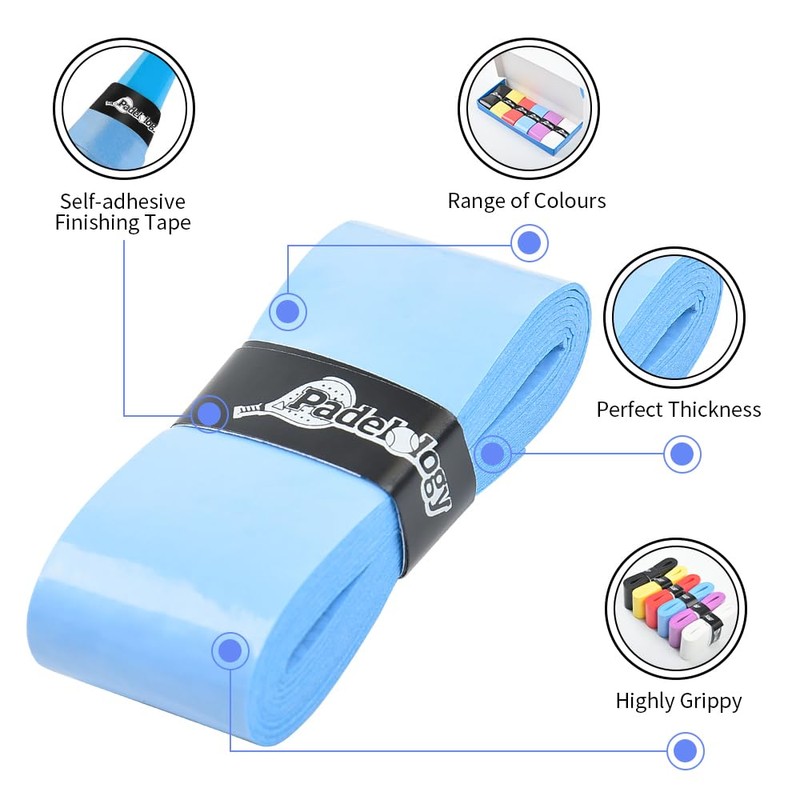 Padelology 6 Pack Overgrips Ultra Tacky Non-Slip Grip Tape 0.6mm