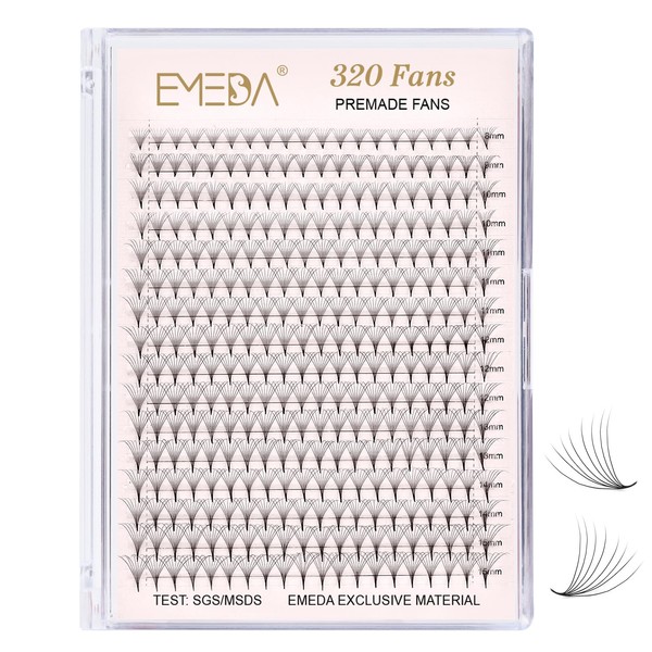 EMEDA 320 Fans Premade Lash Fans Pointy Thin Base XL