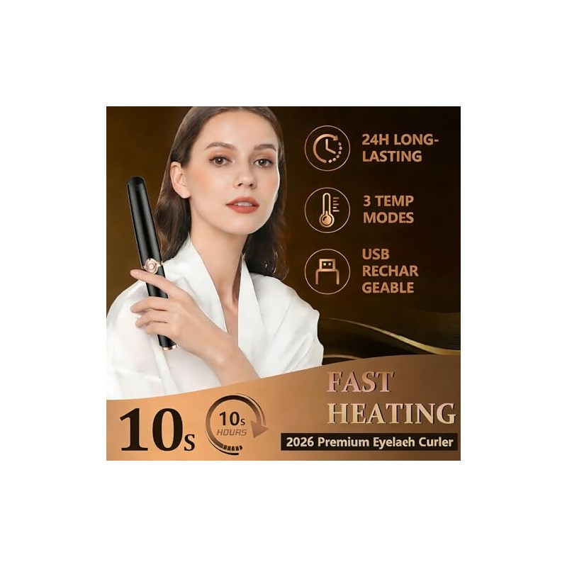 Heated Eyelash Curler for Women, USB Rechargeable Lash Curling Beauty