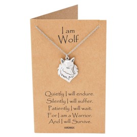quan jewelry Wolf Necklace, Nature Inspired Pendants, Tribal Inspirational birthday gift, couples necklace Wolf Spirit Necklace