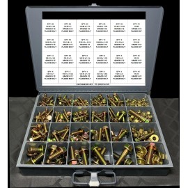 REDLINE TOOLS FASTENERS Grade 8 Flange Bolt & Nut Assortment Kit Frame Screws Yellow Zinc- 420 PCS!