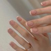 French Manicure Press on Nails Short Square Fake Nails Pink
