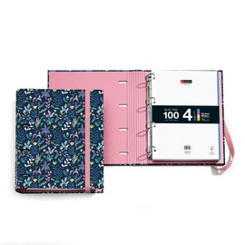 Miquelrius - Carpeblock, 4 D-Ring Folder with 100 5 x 5 mm Grid Leads in 4 Different Colours for Sorting, Hard Cover, A4 Folder with Rubber Closure