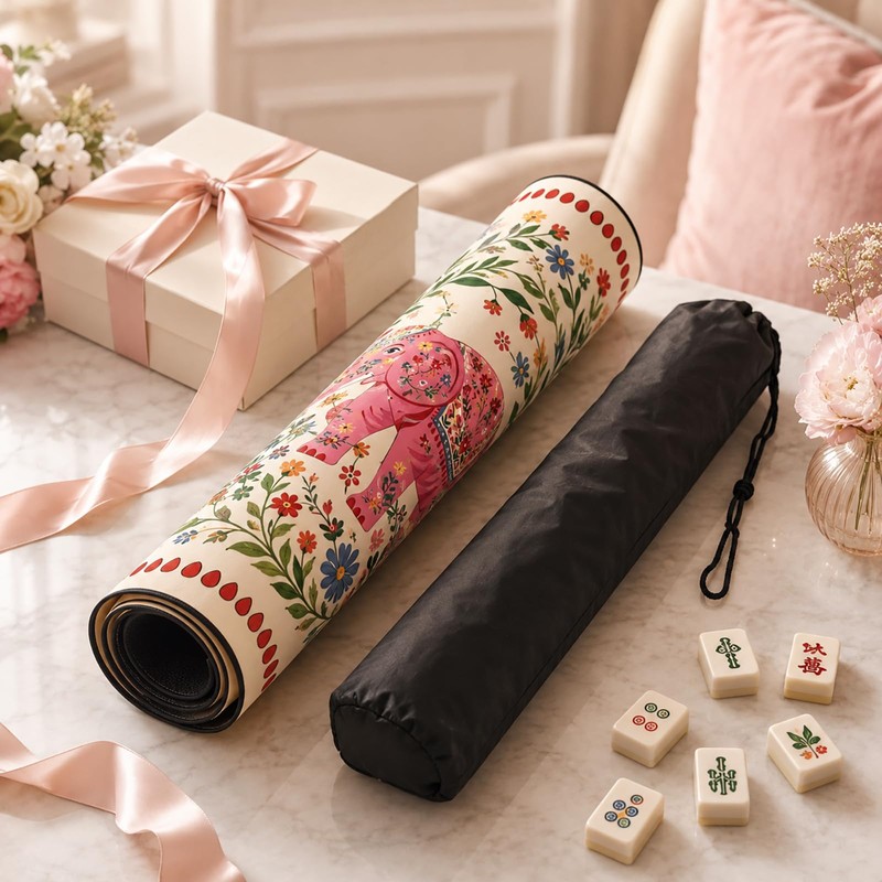 NYNPPUE Mahjong Mat 31.5 x 31.5 Inch, Non-Slip Neoprene Rubber