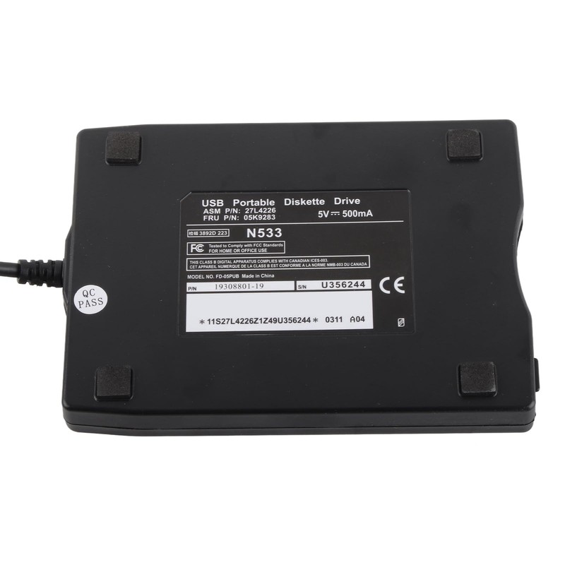 3.5 Inch Portable USB Floppy Disk Drive, External Removable Floppy