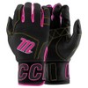 MARUCCI Blacksmith V2 Youth Batting Gloves, Black/Pink, YM