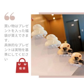 EZ_Peach Hair Claw Mini Hair Accessories Women's Hair Clip Small Hair Clip, Hair Clip, Hair Pin, Hair Ornament, Set of 2, 4 Pieces (Beige + Ipoly)