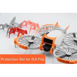 ILEI Flip Drone Protection Kit for DJI Flip, 360° Anti-Collision Accessories Set with Landing Gear, Tail Wing, Gimbal Bumper and Ring (Red)