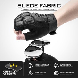 Zune Lotoo Fingerless Tactical Gloves Half Finger Motorcycle Gloves with TPR Impact Protective EVA Palm Padding for Men Women Paintball Airsoft Shooting Range Work Cycling