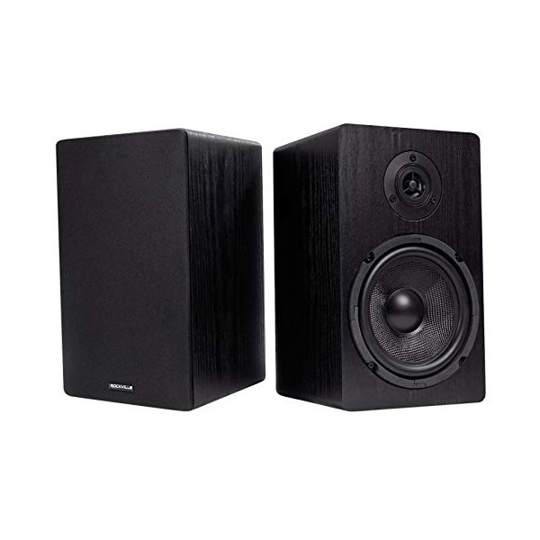 2 Rockville RockShelf 64B 400w Black 6.5"" Home Theater Bookshelf