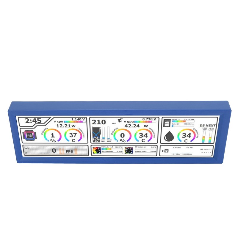 8.8 Inch PC Temperature Display Support Dynamic Theme Touchscreen Computer
