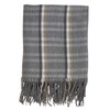 SARO LIFESTYLE Sevan Collection Plaid Design Throw Blanket, Grey