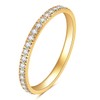 MYNENEY 14K Gold/Silver Plated Wedding Band Cubic Zirconia Eternity Stackable