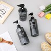Segbeauty Shampoo Bottle Dispenser, Gray, Set of 3, 16.9 fl