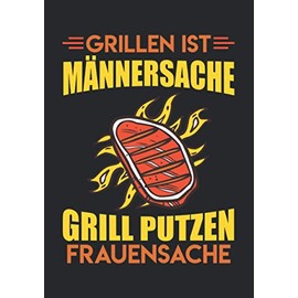 Notizbuch A5 kariert mit Softcover Design: Grillgeschenk Grillfleisch Steak Männer Geschenk Männersache: 120 karierte DIN A5 Seiten