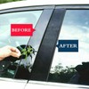 RONTCOS 6pcs Gloss Black Pillar Post Door Window Trim Cover