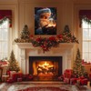 ART Christmas Canvas Wall Decor Santa Claus Holding Snow Globe