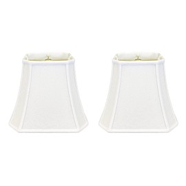 Royal Designs, Inc. Square Cut Corner Bell Lamp Shade, BS-705-16LNWH-2, Linen White, 9 x 16 x 13, Set of 2
