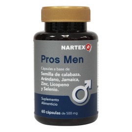 Pros Men Nartex 60 Caps Con Licopeno, Zinc Y Vitaminas Suplemento Para La Salud De La Próstata Masculina Y Bienestar Urinario